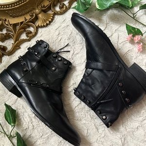 Stuart Weitzman Black Studded Booties